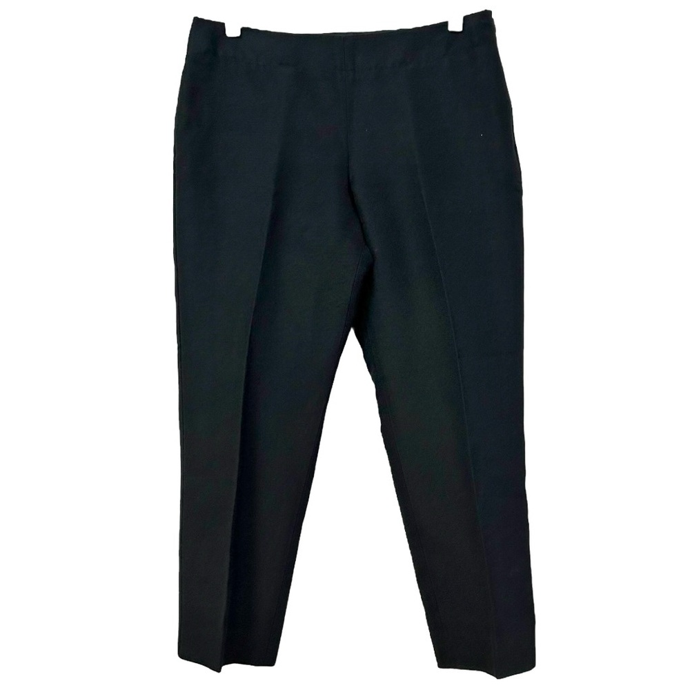 Talbots Petites Women’s Curvy Black Cropped Flat Front Pants Sz 6P